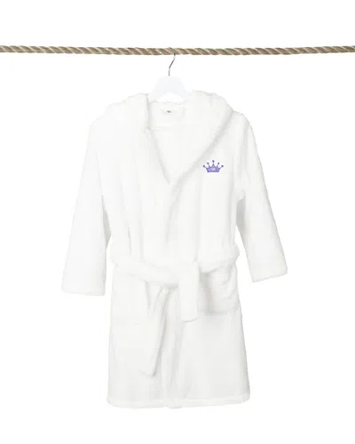 Linum Home Textiles Kids Super Plush Double Brushed Hooded Bathrobe In White