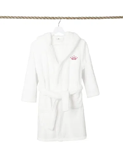Linum Home Textiles Kids Super Plush Double Brushed Hooded Bathrobe In White