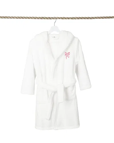 Linum Home Textiles Kids Super Plush Double Brushed Hooded Bathrobe In White