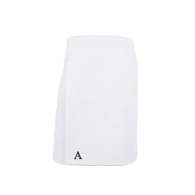 Linum Home Textiles Lauver Personalized Men's Turkish Cotton Bath Towel In White