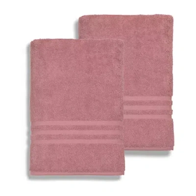 Linum Home Textiles Linum Home Turkish Cotton Textiles Denzi 2-pc 35" X 66" Bath Sheet In Pink