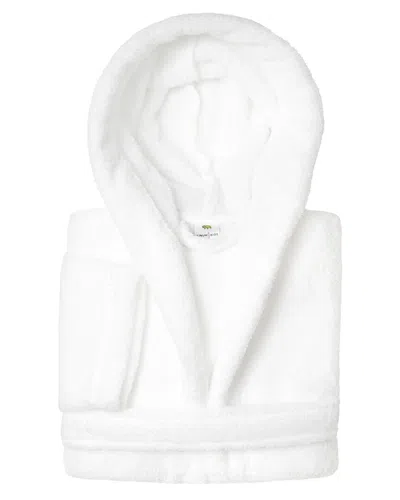 Linum Home Textiles Linum Kids Super Plush Hooded Bathrobe In White