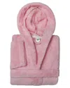 Linum Home Textiles Linum Kids Super Plush Hooded Bathrobe In Pink
