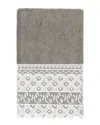 Linum Home Textiles Linum  100% Turkish Cotton Aiden White Lace Embellished Hand Towel In Gray