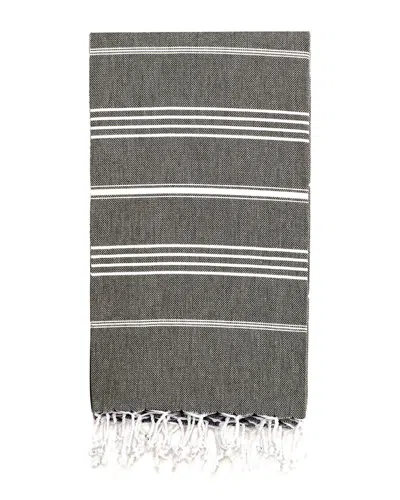 Linum Home Textiles Lucky Pestemal Beach Towel In Black