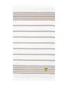 Linum Home Textiles Luxe Herringbone Rainbow Heart Beach Towel In Beige
