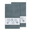Linum Home Textiles Lydia 2-pc. Embellished Bath Towel In Blue