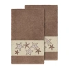 Linum Home Textiles Lydia 2-pc. Embellished Bath Towel In Brown