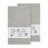 Linum Home Textiles Lydia 2-pc. Embellished Bath Towel In Gray