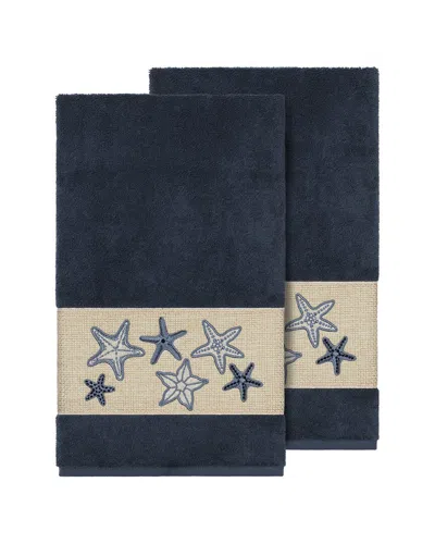 Linum Home Textiles Lydia Turkish Cotton 2pc Embellished Bath Towel Set