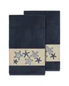Linum Home Textiles Lydia Turkish Cotton 2pc Embellished Bath Towel Set