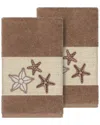 Linum Home Textiles Lydia Turkish Cotton 2pc Embellished Hand Towel Set