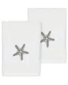 Linum Home Textiles Lydia Turkish Cotton 2pc Embellished Washcloth Set