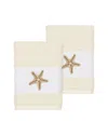 Linum Home Textiles Lydia Turkish Cotton 2pc Embellished Washcloth Set