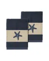 Linum Home Textiles Lydia Turkish Cotton 2pc Embellished Washcloth Set