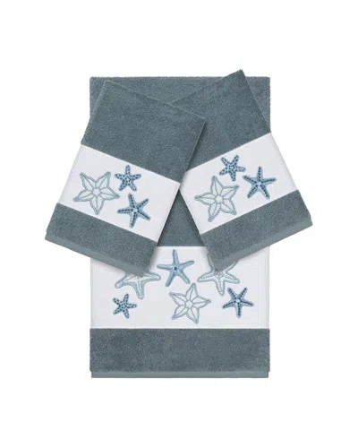 Linum Home Textiles Lydia Turkish Cotton 3pc Embellished Towel Set