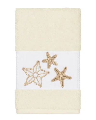 Linum Home Textiles Lydia Turkish Cotton Embellished Hand Towel In Neutral