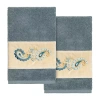 Linum Home Textiles Mackenzie 2-pc. Embellished Hand Towel In Blue