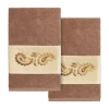 Linum Home Textiles Mackenzie 2-pc. Embellished Hand Towel In Brown