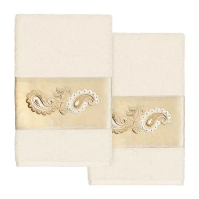Linum Home Textiles Mackenzie 2-pc. Embellished Hand Towel In Sand