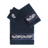 Linum Home Textiles Mackenzie Embellished 3-pc. Bath Towel Set In Blue