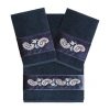 Linum Home Textiles Mackenzie Embellished 3-pc. Bath Towel Set In Blue