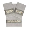 Linum Home Textiles Mackenzie Embellished 3-pc. Bath Towel Set In Gray