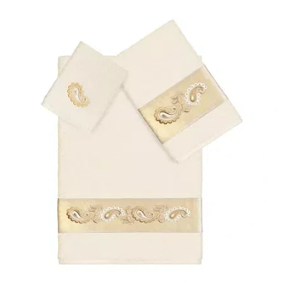 Linum Home Textiles Mackenzie Embellished 3-pc. Bath Towel Set In Sand