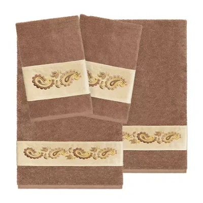 Linum Home Textiles Mackenzie Embellished 4-pc. Bath Towel Set In Brown