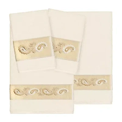 Linum Home Textiles Mackenzie Embellished 4-pc. Bath Towel Set In White