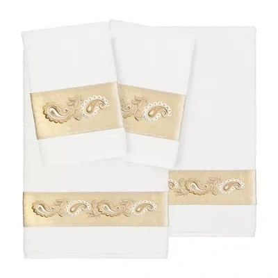 Linum Home Textiles Mackenzie Embellished 4-pc. Bath Towel Set In White