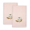 Linum Home Textiles Maggie 2-pc. Embellished Fingertip Towel In Pink