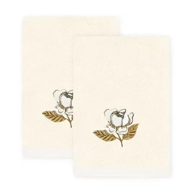 Linum Home Textiles Maggie 2-pc. Embellished Fingertip Towel In Sand