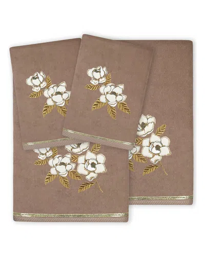 Linum Home Textiles Maggie 4pc Embellished Turkish Cotton Towel Set