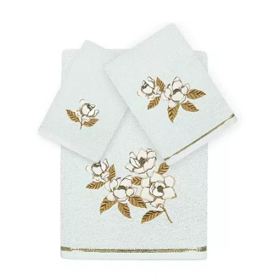 Linum Home Textiles Maggie Embellished 3-pc. Bath Towel Set In Blue