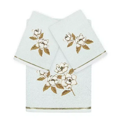 Linum Home Textiles Maggie Embellished 3-pc. Bath Towel Set In White