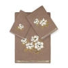 Linum Home Textiles Maggie Embellished 3-pc. Bath Towel Set In Brown