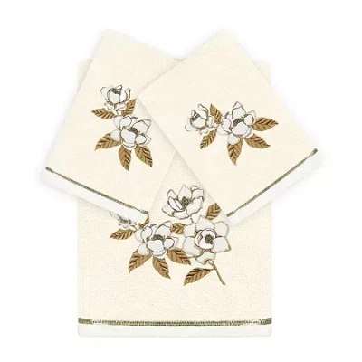 Linum Home Textiles Maggie Embellished 3-pc. Bath Towel Set In White