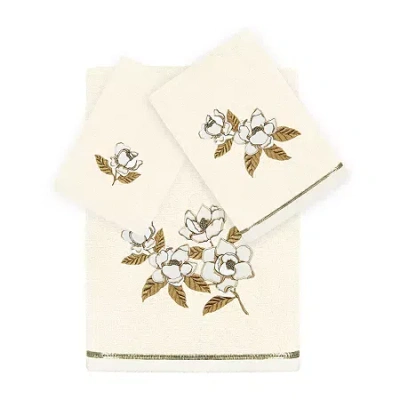 Linum Home Textiles Maggie Embellished 3-pc. Bath Towel Set In White