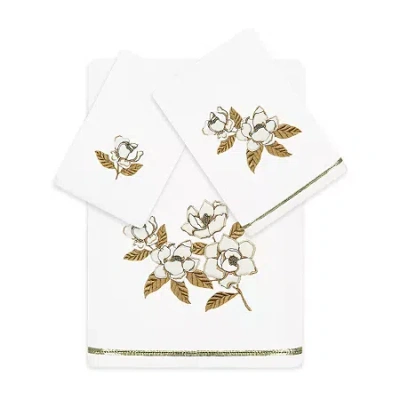 Linum Home Textiles Maggie Embellished 3-pc. Bath Towel Set In White