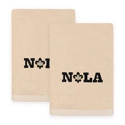 Linum Home Textiles Mardi Gras Nola Embroidered 2-pc. Hand Towel In Neutral