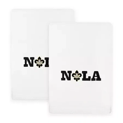 Linum Home Textiles Mardi Gras Nola Embroidered 2-pc. Hand Towel In White