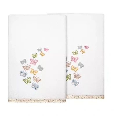 Linum Home Textiles Mariposa Embellished 2-pc. Bath Towel Set In White
