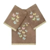Linum Home Textiles Mariposa Embellished 3-pc. Bath Towel Set In Brown