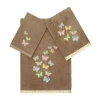 Linum Home Textiles Mariposa Embellished 3-pc. Bath Towel Set In Brown