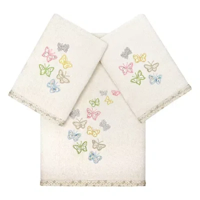 Linum Home Textiles Mariposa Embellished 3-pc. Bath Towel Set In Multi