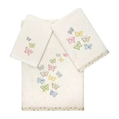 Linum Home Textiles Mariposa Embellished 3-pc. Bath Towel Set In Neutral