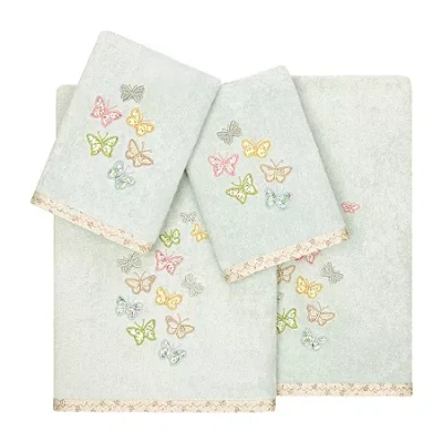 Linum Home Textiles Mariposa Embellished 4-pc. Bath Towel Set In Blue