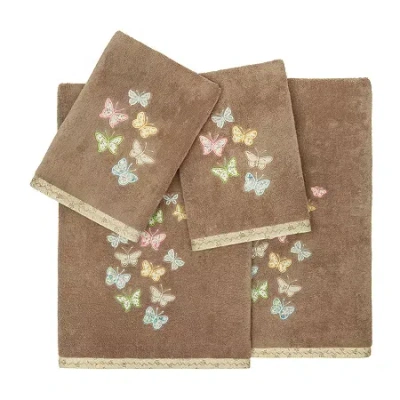 Linum Home Textiles Mariposa Embellished 4-pc. Bath Towel Set In Brown