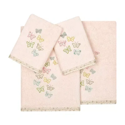 Linum Home Textiles Mariposa Embellished 4-pc. Bath Towel Set In Pink